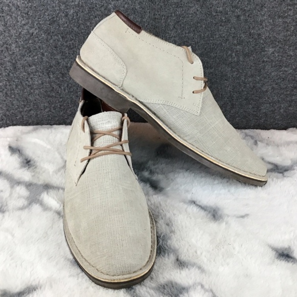 Kenneth Cole Men's Beige‎ Leather Lace-up  Shoes Size 11.5